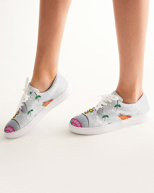 Digital Flowers Women's Lace Up Canvas Shoe