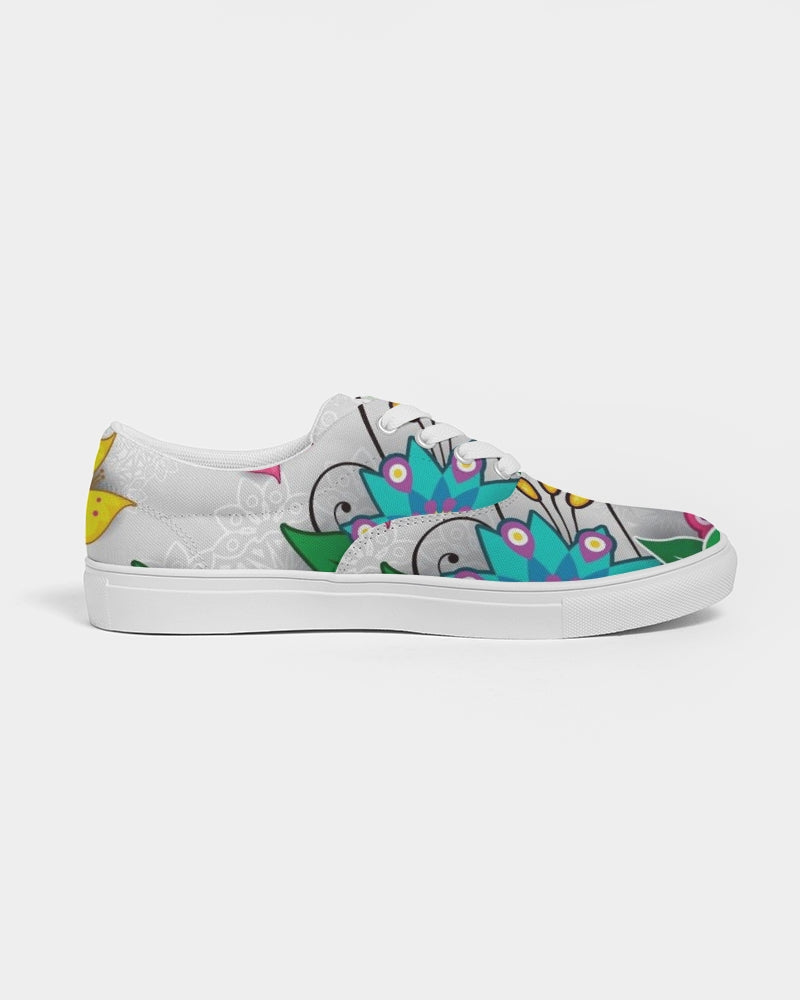 Digital Flowers Women's Lace Up Canvas Shoe